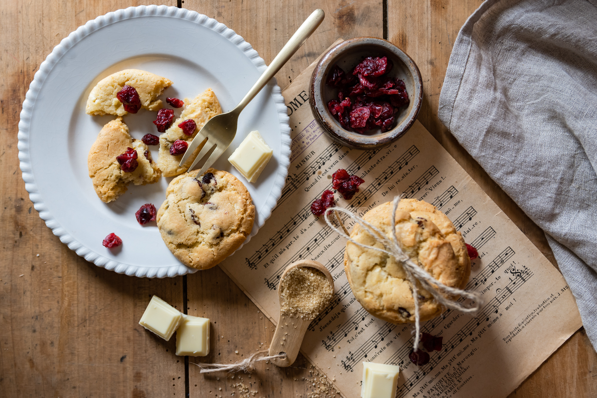 Cookies aux cranberries et chocolat blanc