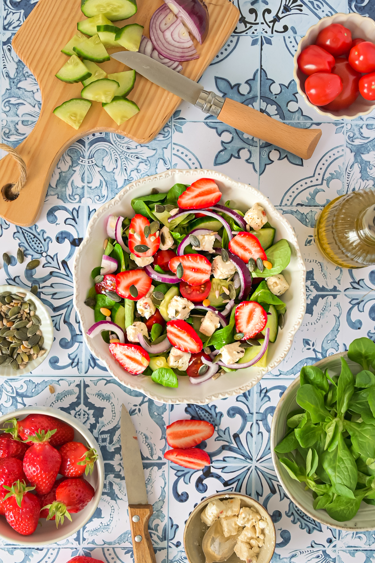 Salade printanière aux fraises