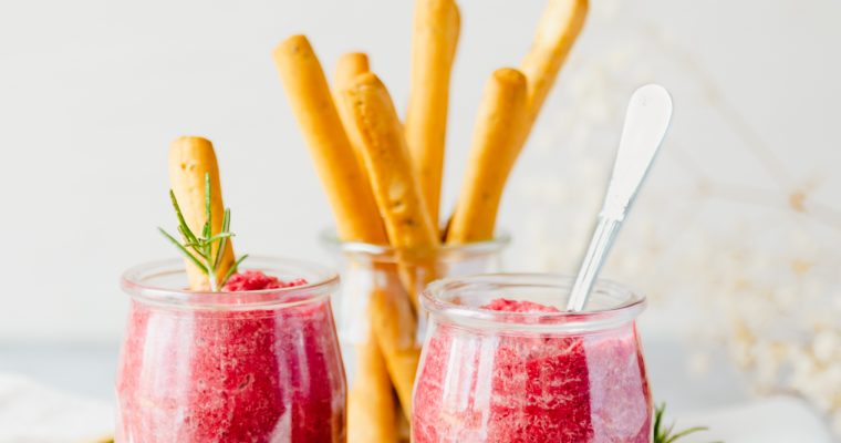 Verrines de betteraves et fromage de brebis