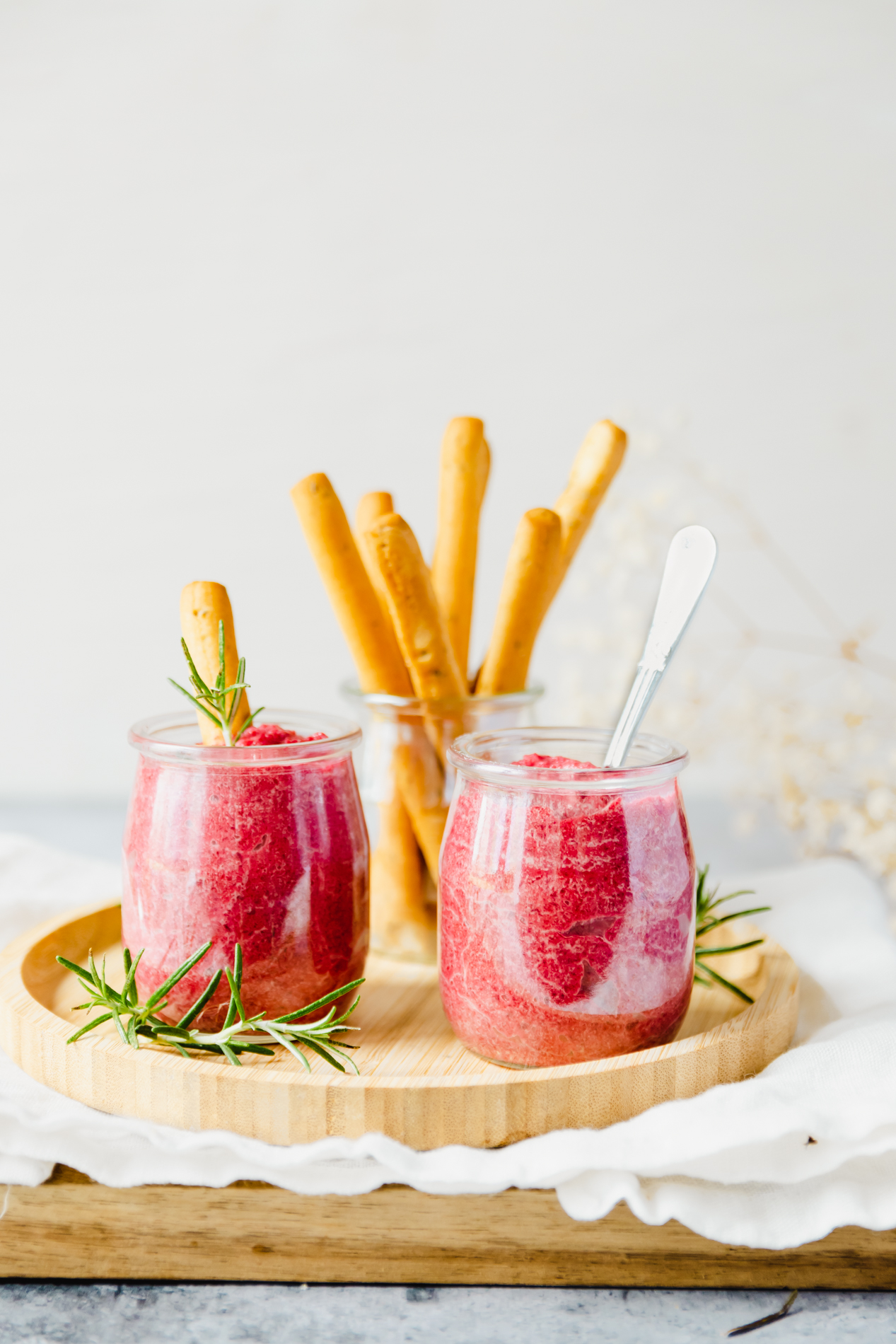 Verrines de betteraves et fromage de brebis