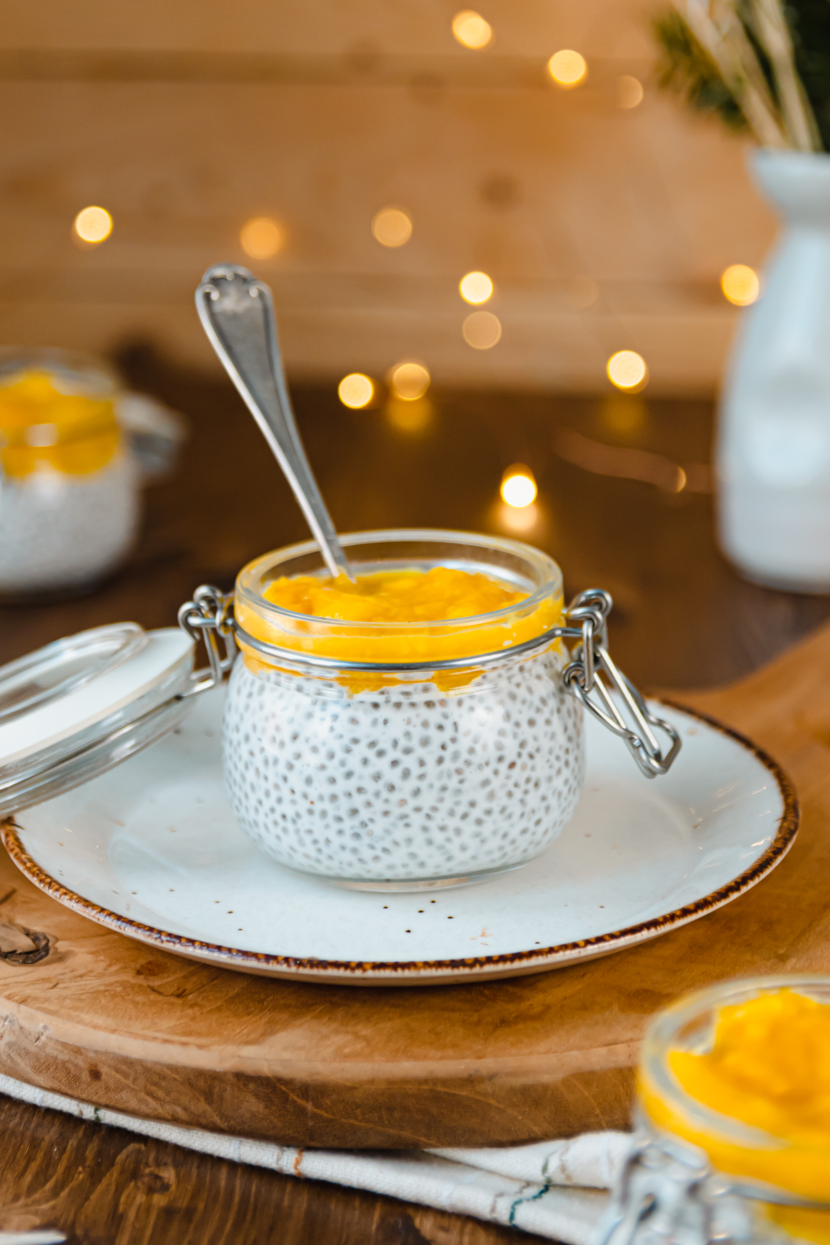 Pudding graines de chia et mangue