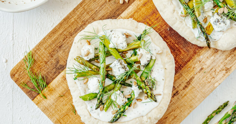 Mini pizzas aux asperges