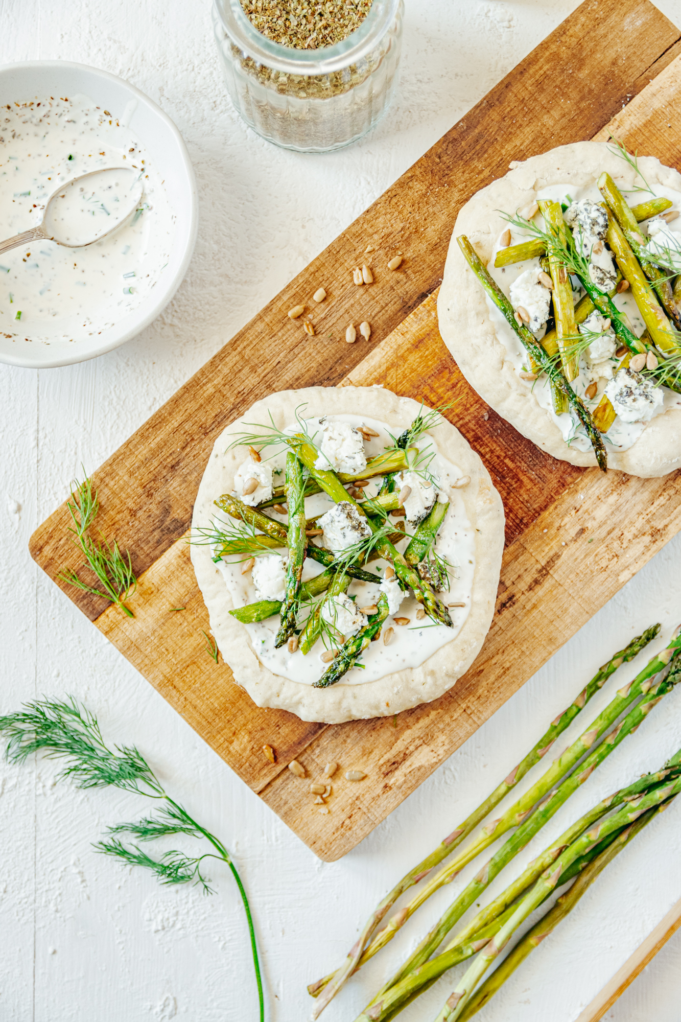 Mini pizzas aux asperges
