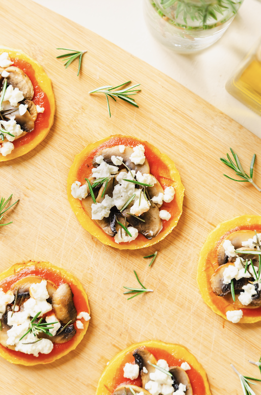 Mini pizzas à la courge butternut