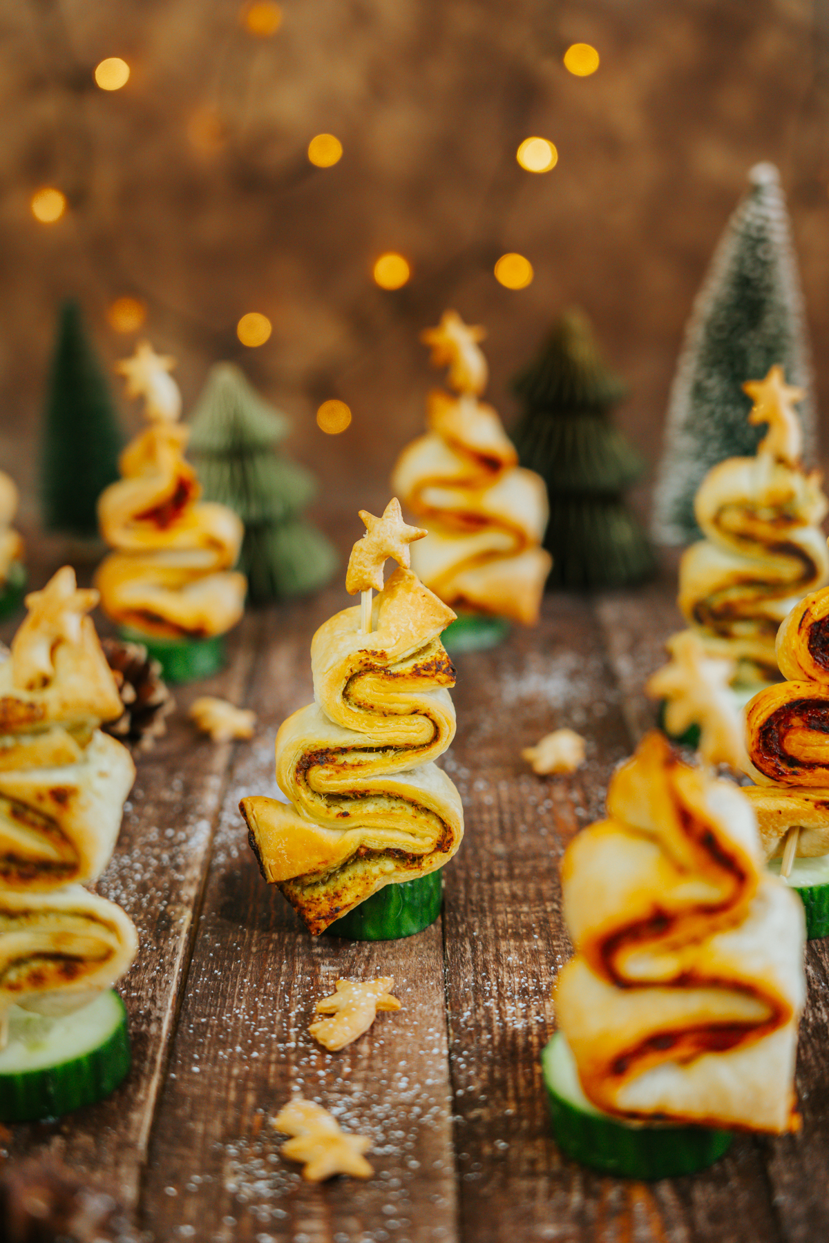 Sapins feuilletés au pesto 