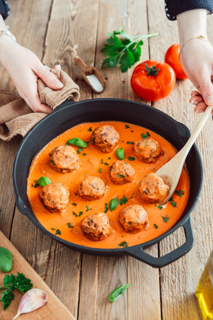 Boulettes végétariennes sauce tomate 