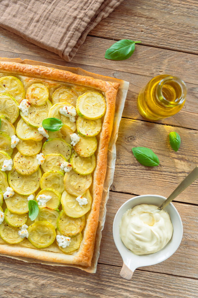 Tarte à la courgette et au chèvre frais