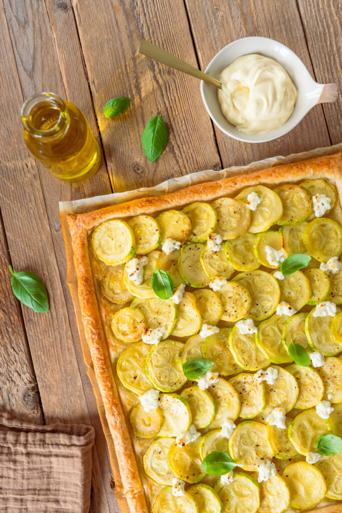 Tarte à la courgette et au chèvre frais
