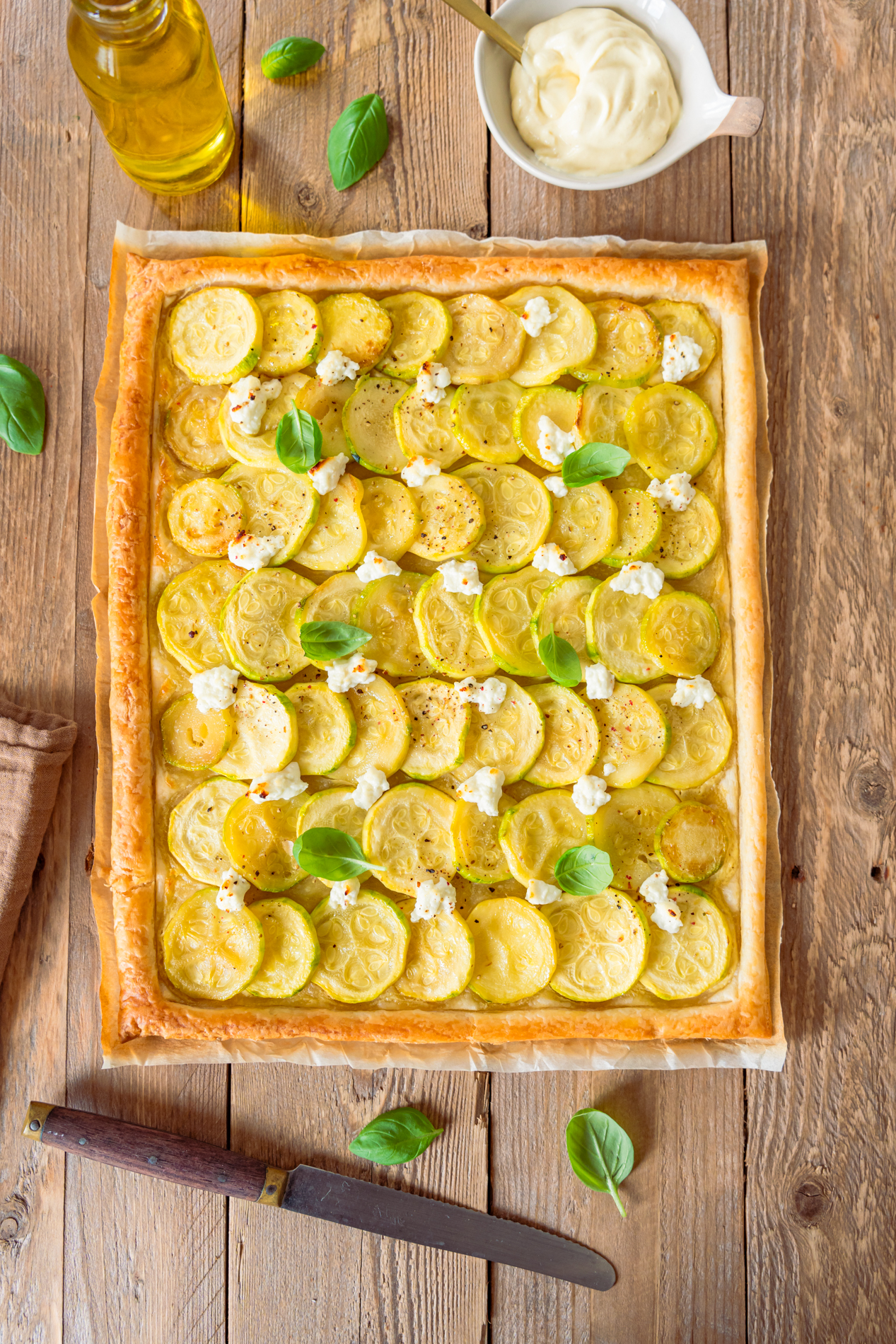 Tarte courgette et chèvre frais