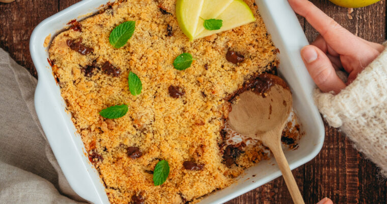 Crumble pomme chocolat et cannelle