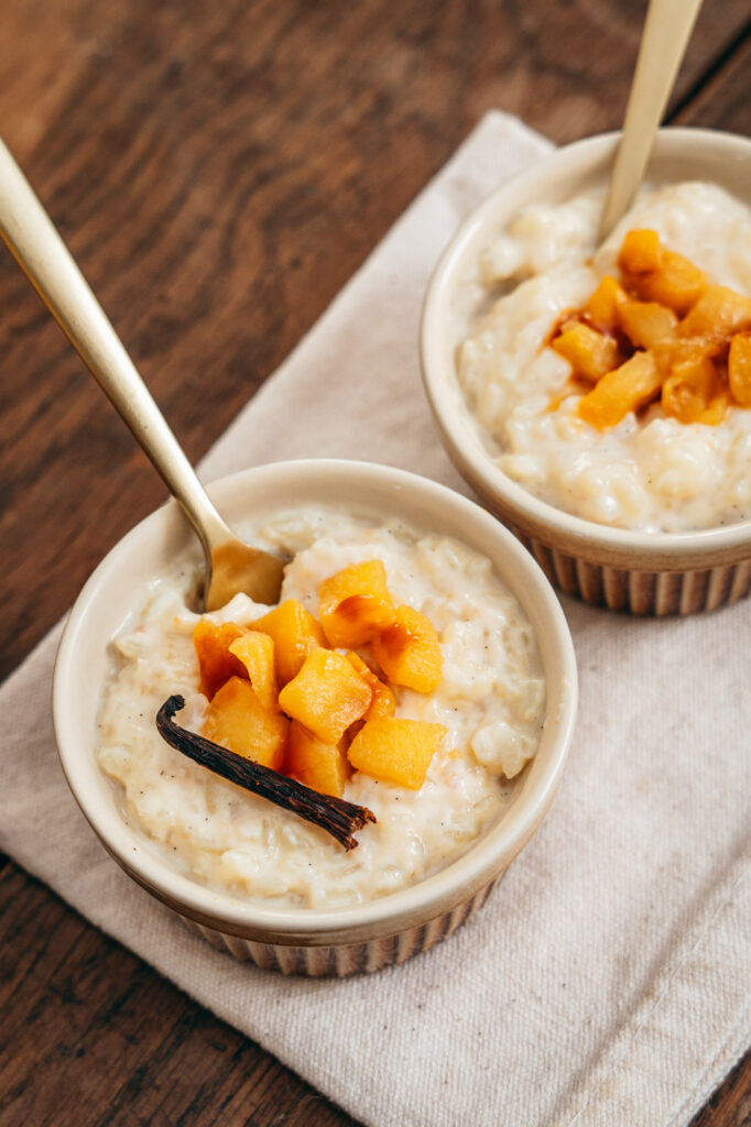 riz au lait aux pommes et au caramel