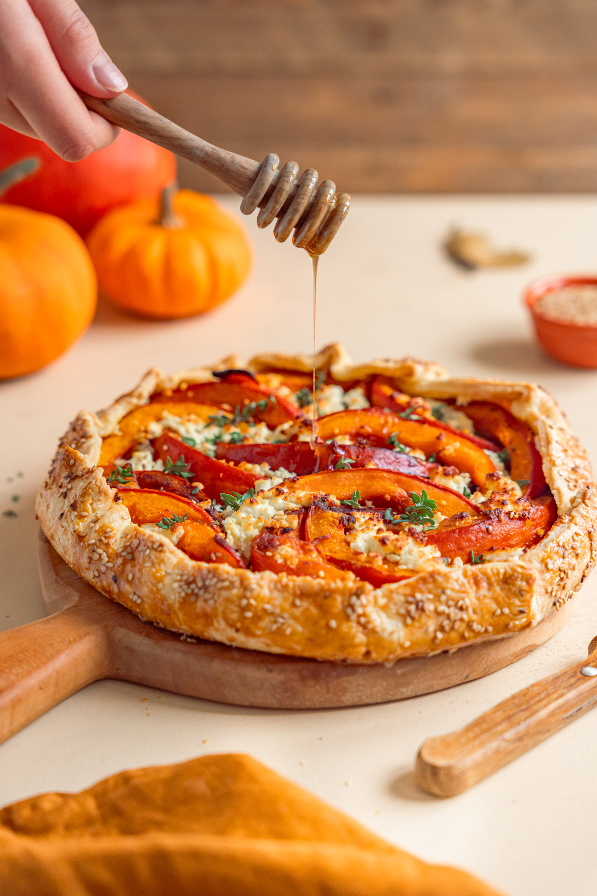 Tarte rustique potimarron et féta