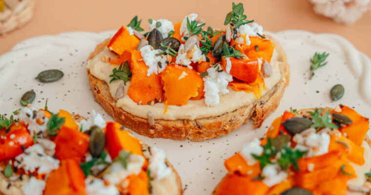 Tartines carotte potimarron et chèvre