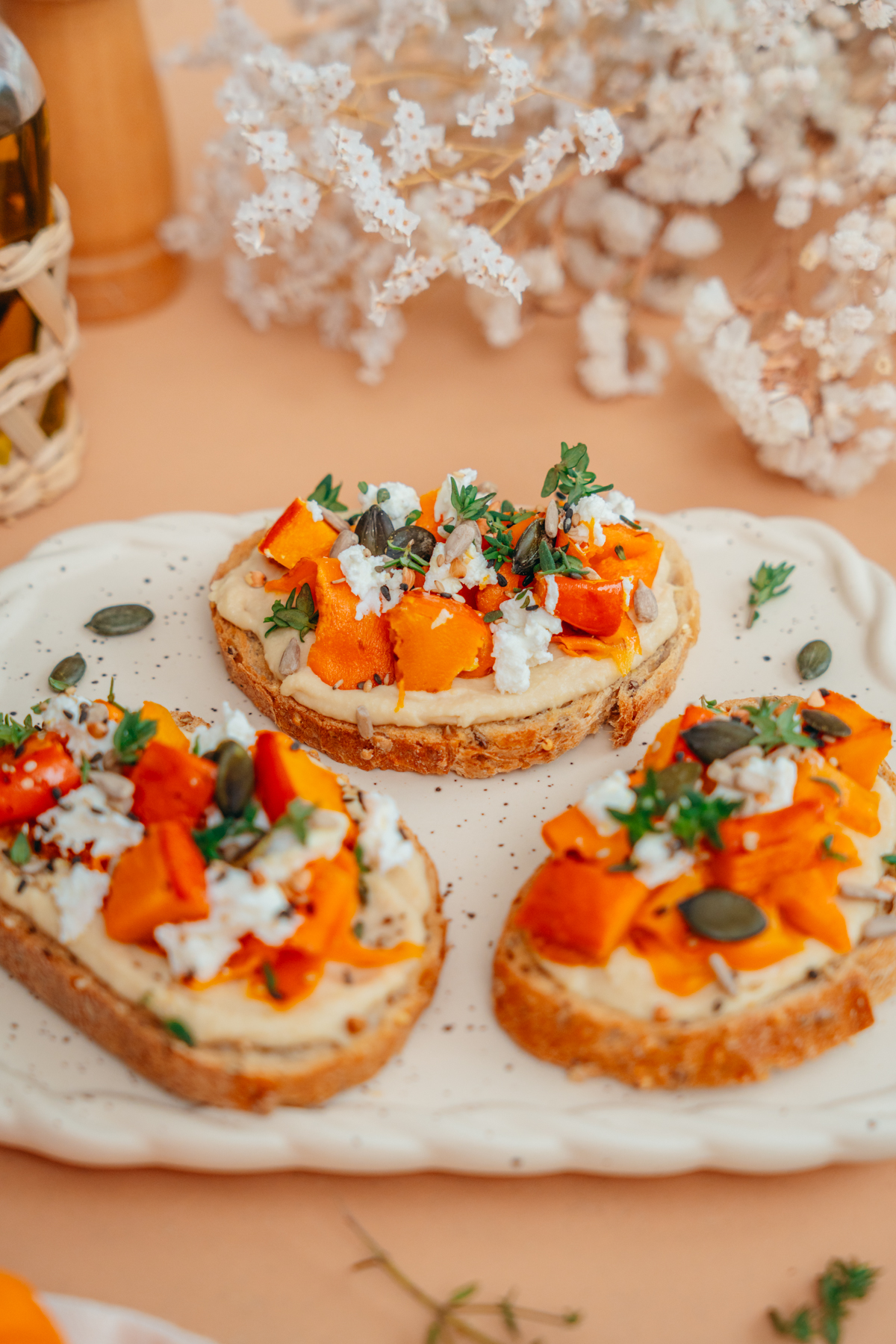 Tartines carotte potimarron et chèvre
