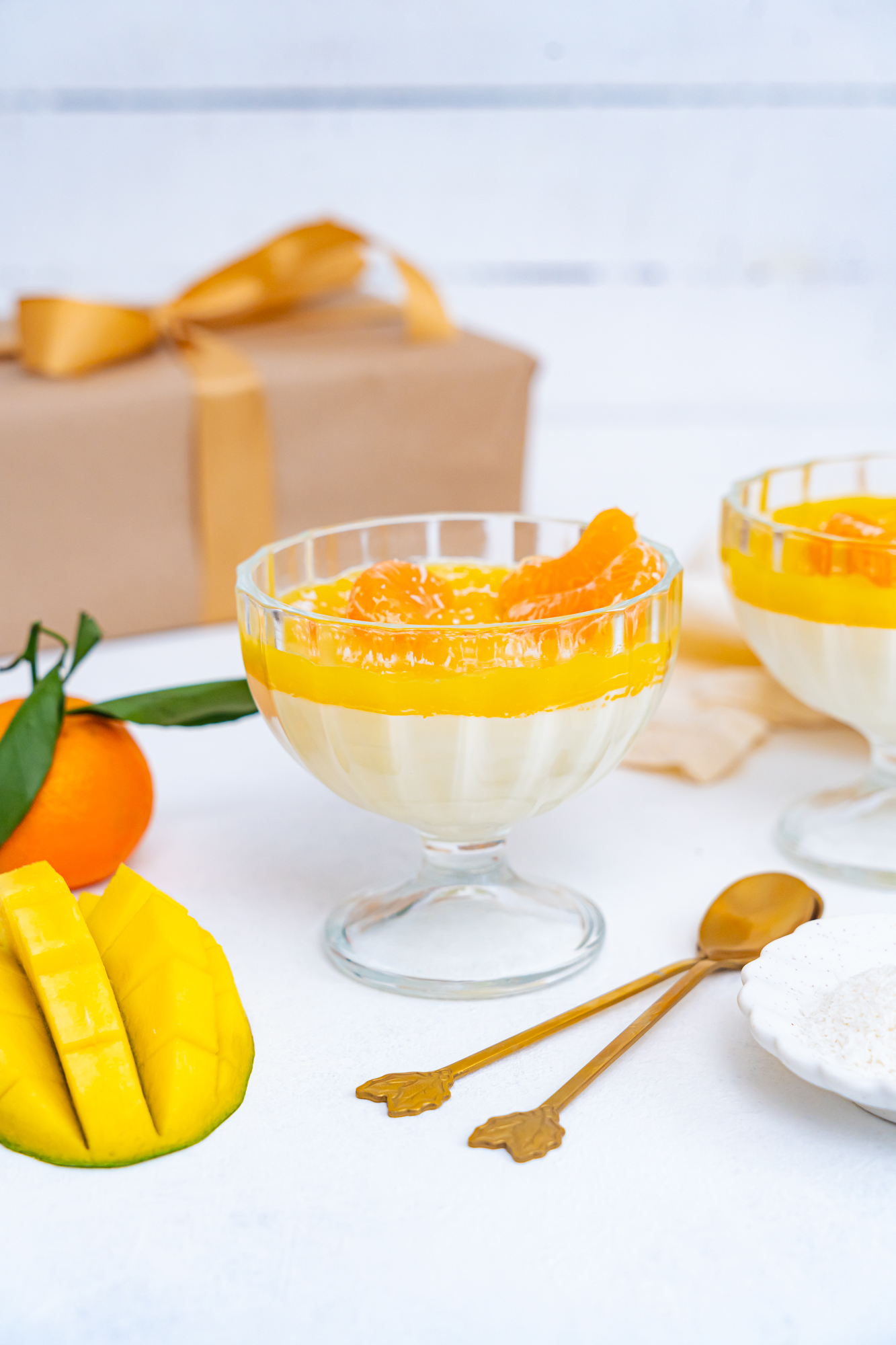 Panna cotta mangue clémentine et coco