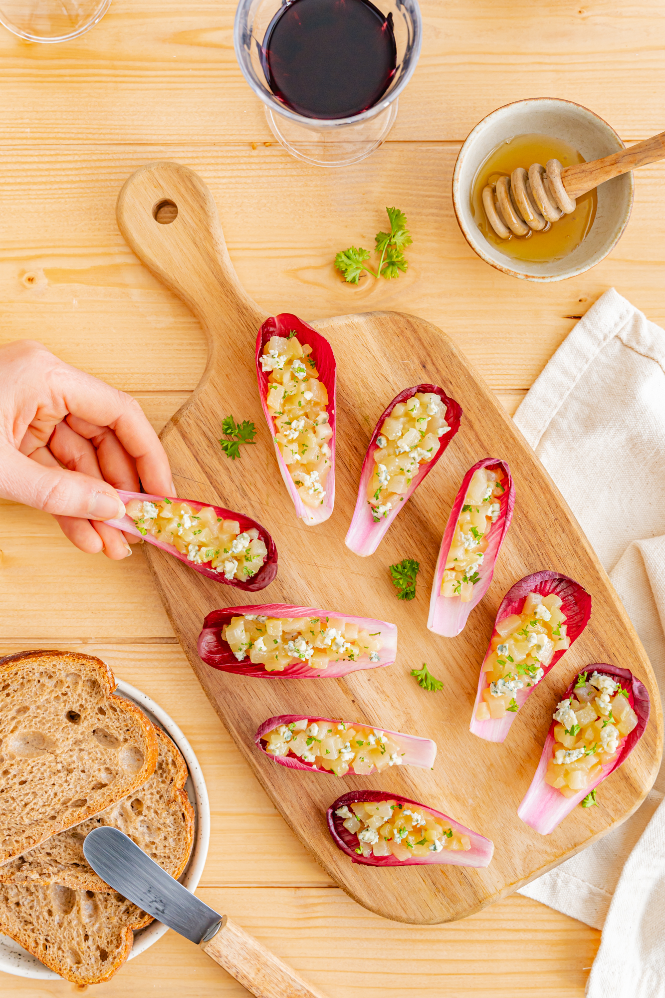 Bouchées d&rsquo;endives poire et bleu