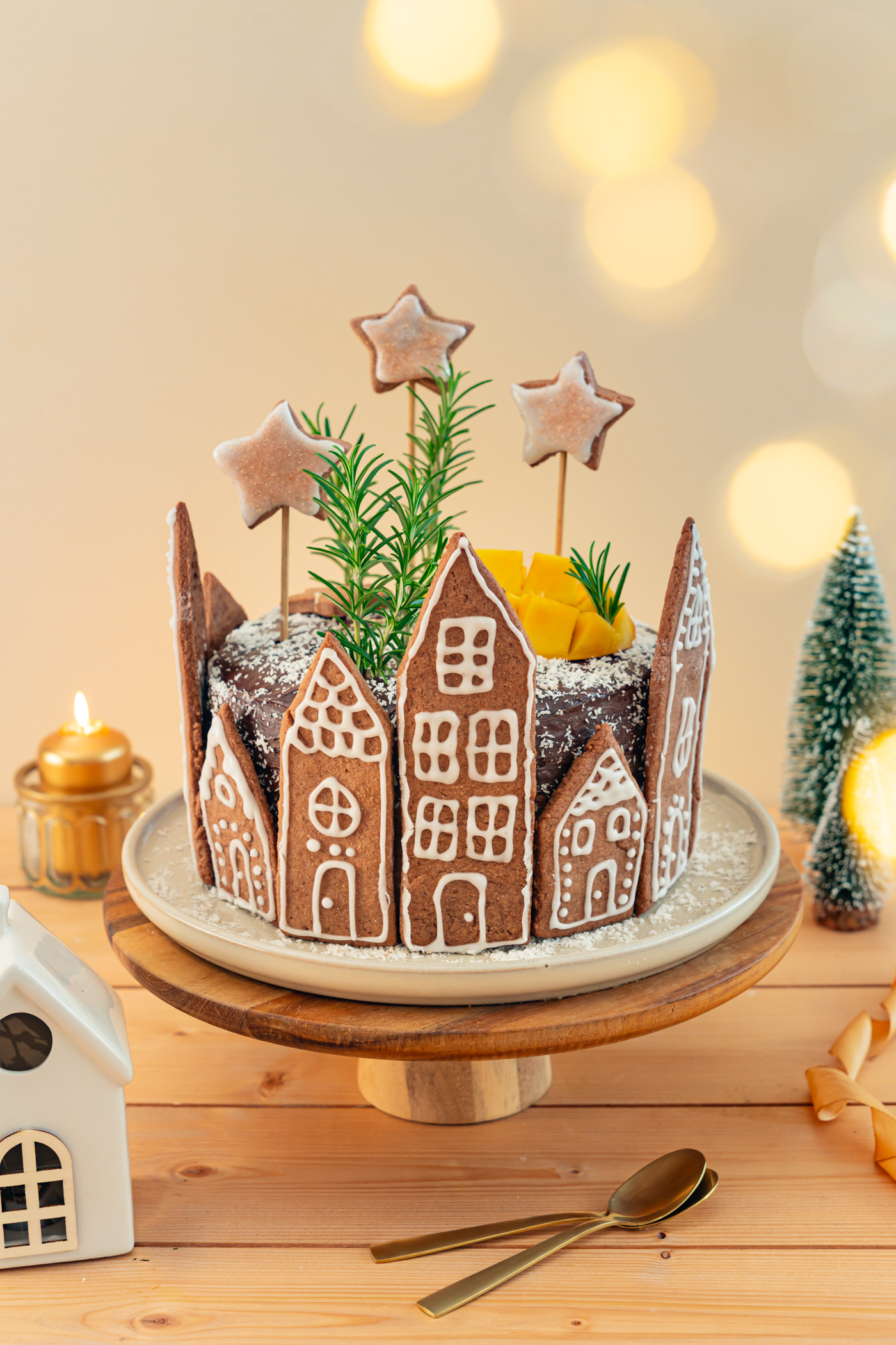 Layer cake de Noël aux fruits exotiques